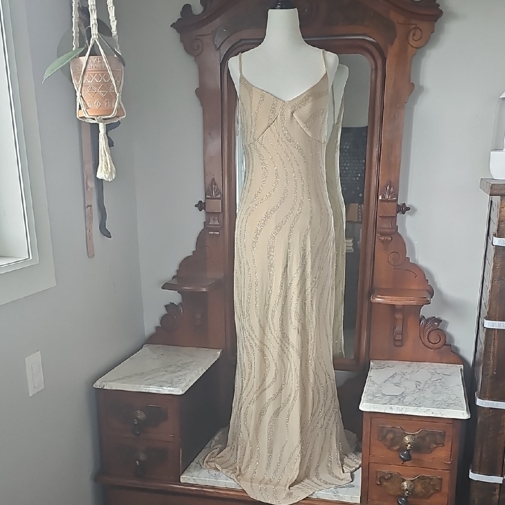 Elegant Beige Evening Gown